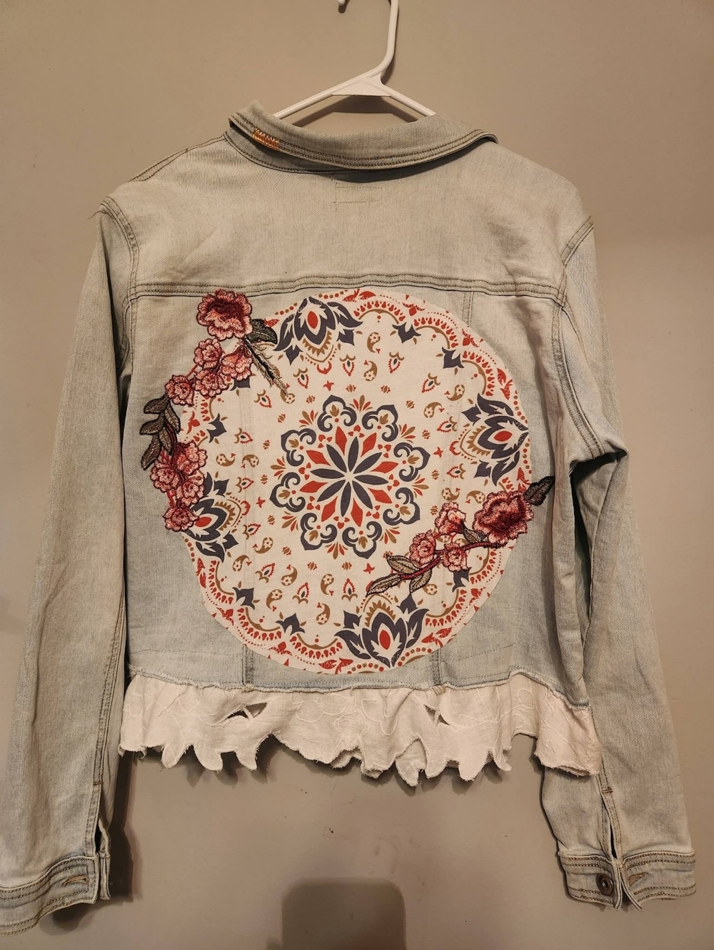 Upcycled, Embellished Denim Jacket - Picture 3 of 3